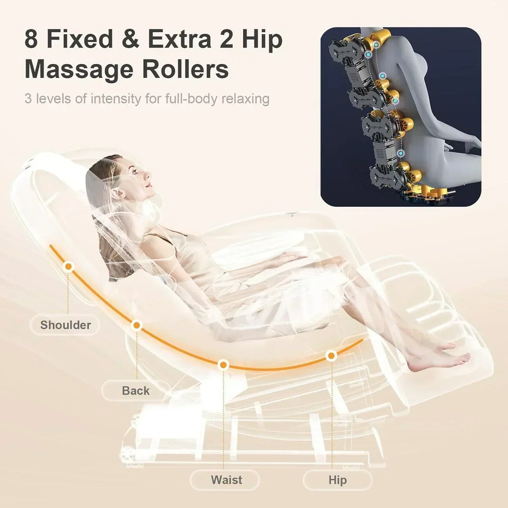 Full Body Massage Chair Zero Gravity Massage Chair with 10 Fixed Rollers Heating Foot Massage wourant
