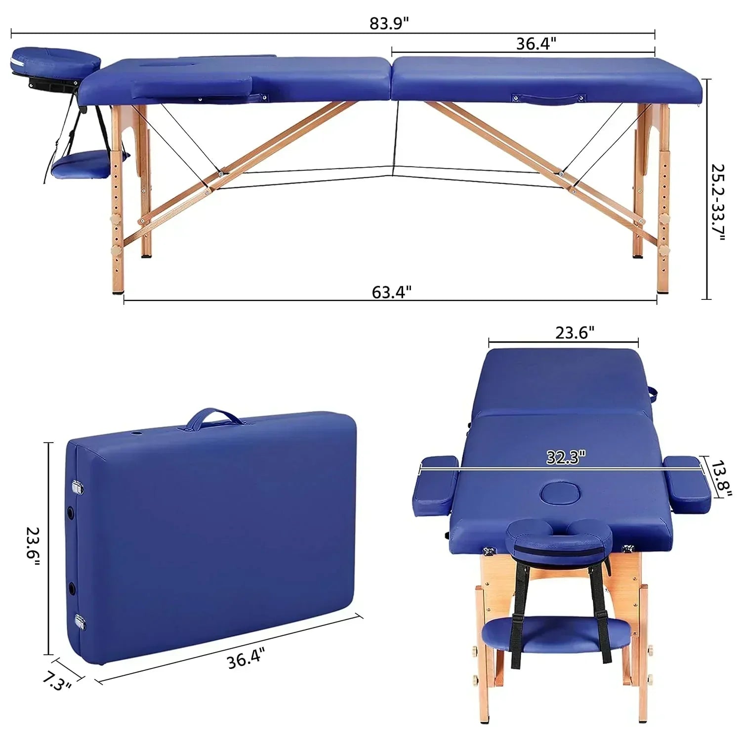 Yaheetech Massage Table Portable Lash Beds Spa Bed Massage Couch Foldable Spa Tables wourant