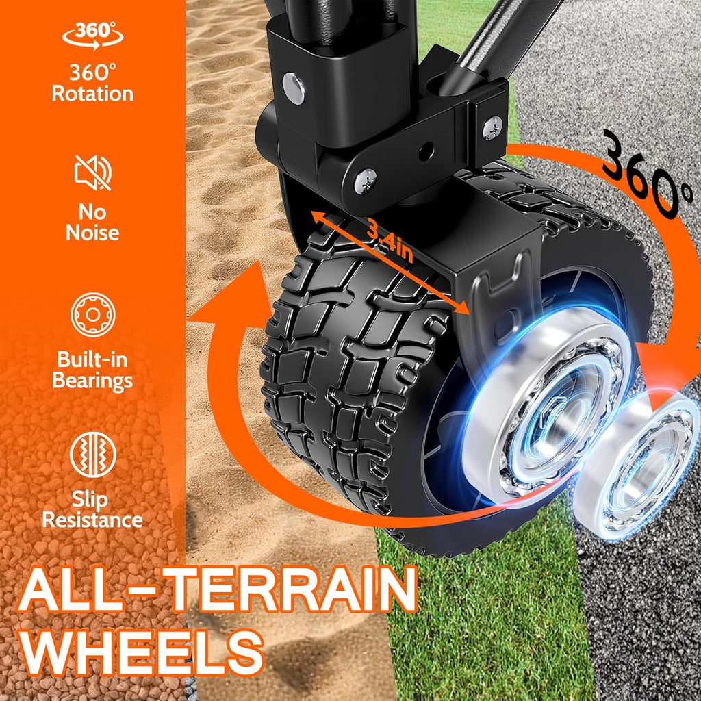 Large wheel foldable beach cart foldable beach cart with all-terrain wheels large load capacity wourant