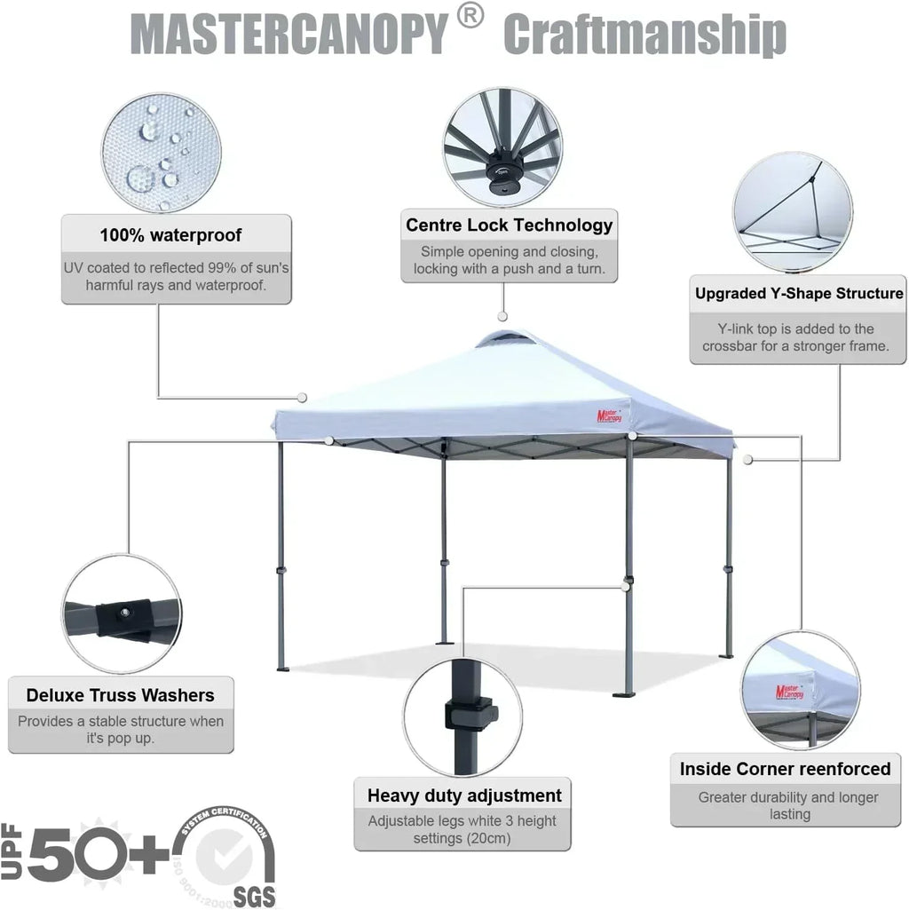 Durable Pop-up Canopy Tent with Roller Bag (10x10 Black) wourant