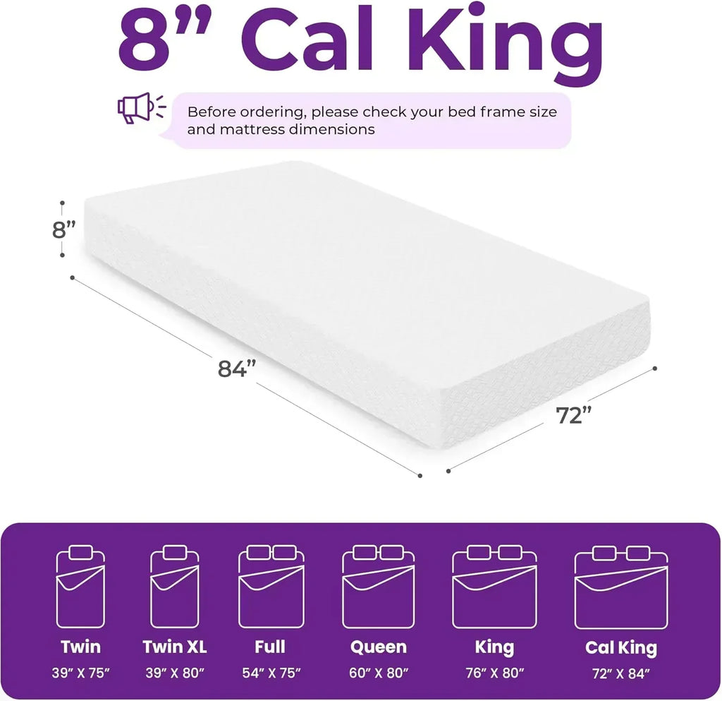 GAESTE 8-inch Fully Cooling Gel Memory Foam Mattress Mattress-in-a-Box wourant