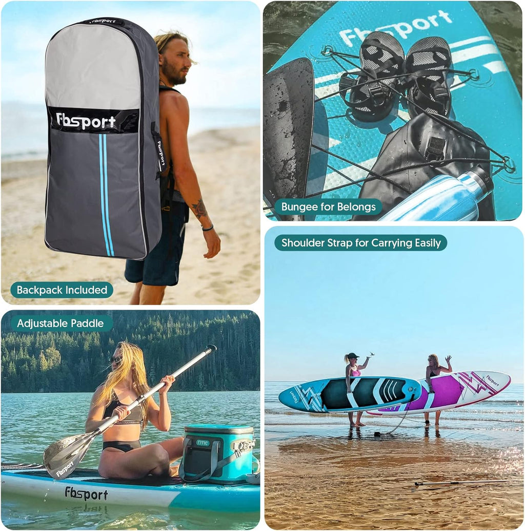 FBSPORT 11' Premium Stand Up Paddle Board Yoga Board with Durable SUP Accessories Carry Bag wourant