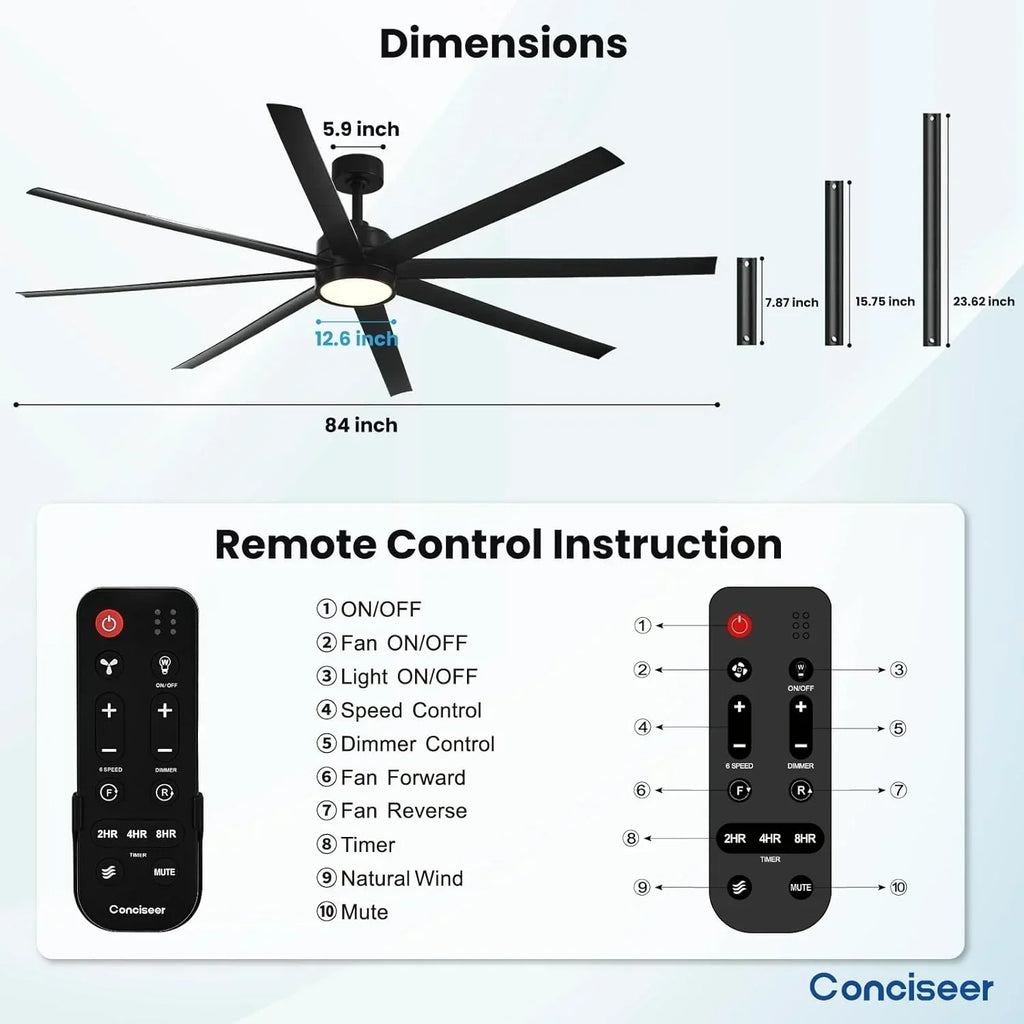 Modern ceiling fan 72 inch bedroom living room library cafe outdoor/industrial wourant