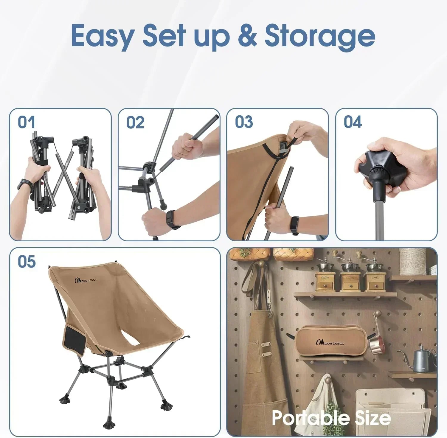 Portable Camping Chair Plus Folding Chair for Backpacking and Hiking wourant