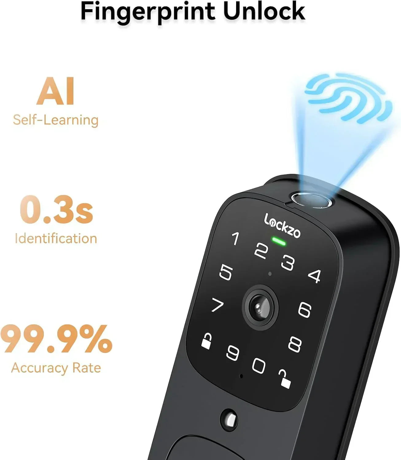 Video Smart Lock with Doorbell Keyless Entry Door Lock Built-in WiFi Camera Front Door wourant