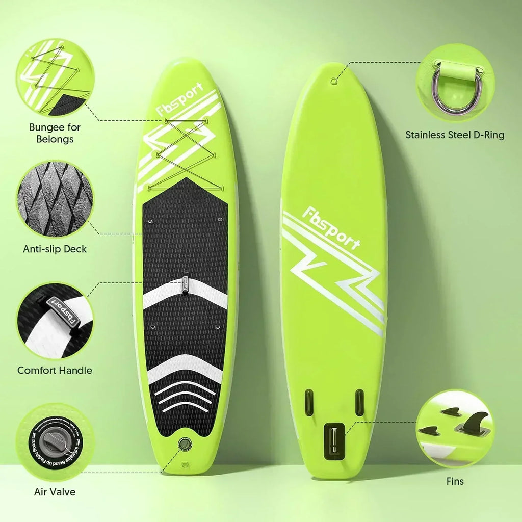 FBSPORT 11' Premium Stand Up Paddle Board Yoga Board with Durable SUP Accessories Carry Bag wourant
