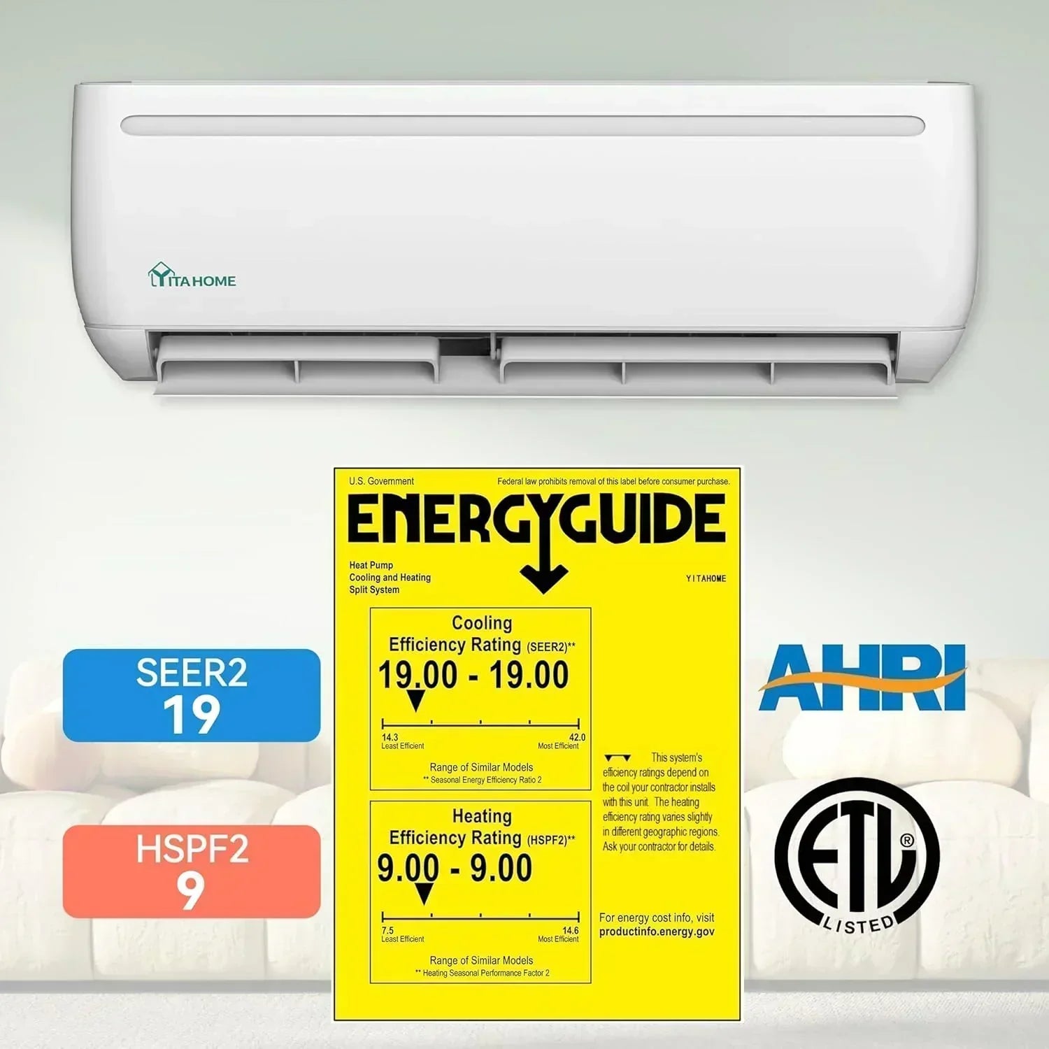 12000 BTU Mini Split Air Conditioner Heat Pump System Wifi Enabled 20 SEER2 115V Inverter Ductless wourant