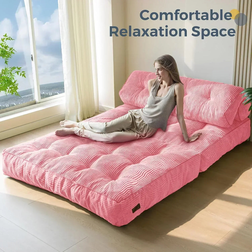 MAXYOYO Folding Sofa Bed Convertible Sleeper Chair with Pillow Foldable Mattress with Back Support wourant