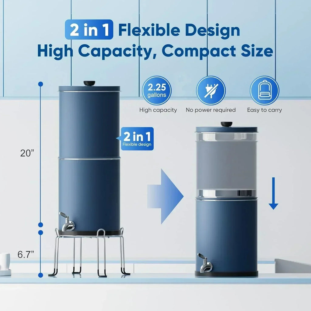 Purewell three-stage 0.01μm ultrafiltration gravity water filtration system 304 wourant