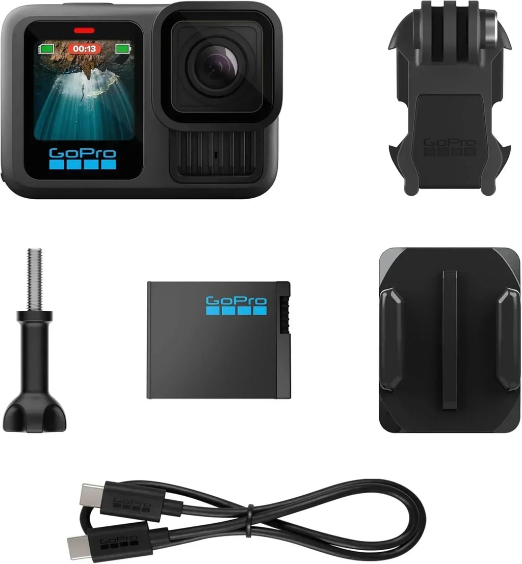 Black Waterproof Action Camera with 5.3K60 Video 27MP Photo Compatability HB-Series Lenses wourant
