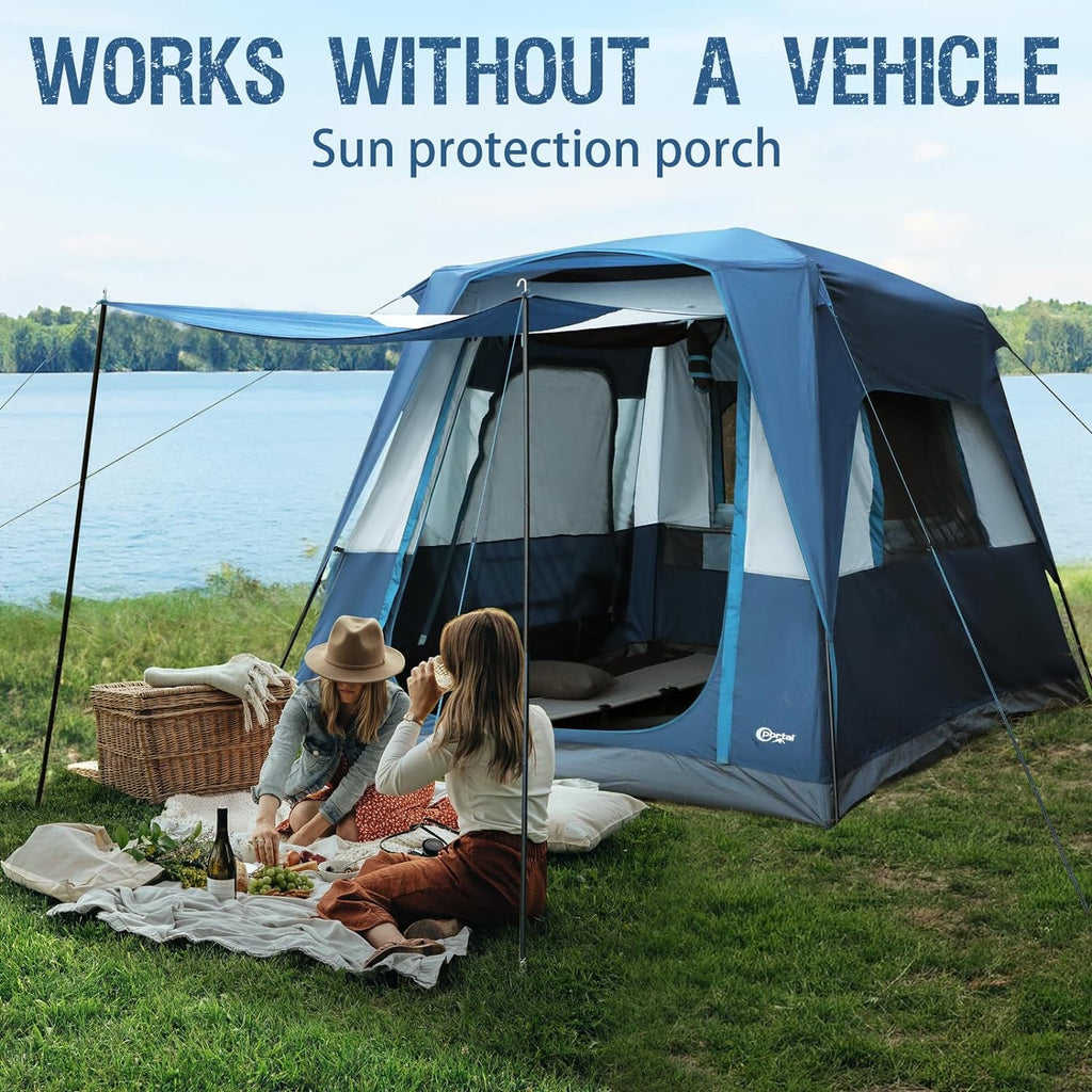 Portal 5-Person SUV Tent with Porch 2-in-1 Car Camping Tent Water-Resistant Windproof Trunk Tent wourant