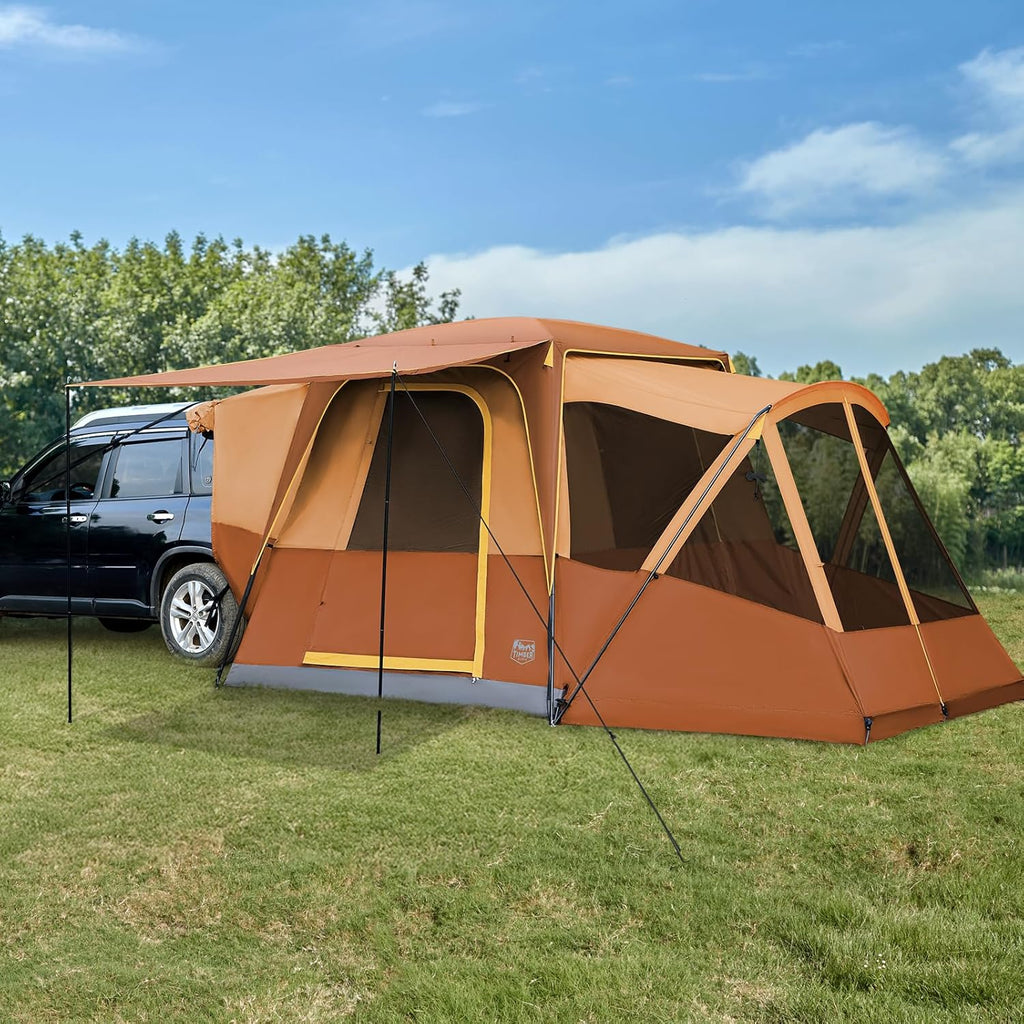 TIMBER RIDGE 5-9 Person SUV Tent with Screen Porch and Awning for Family Camping Weather Resistant wourant