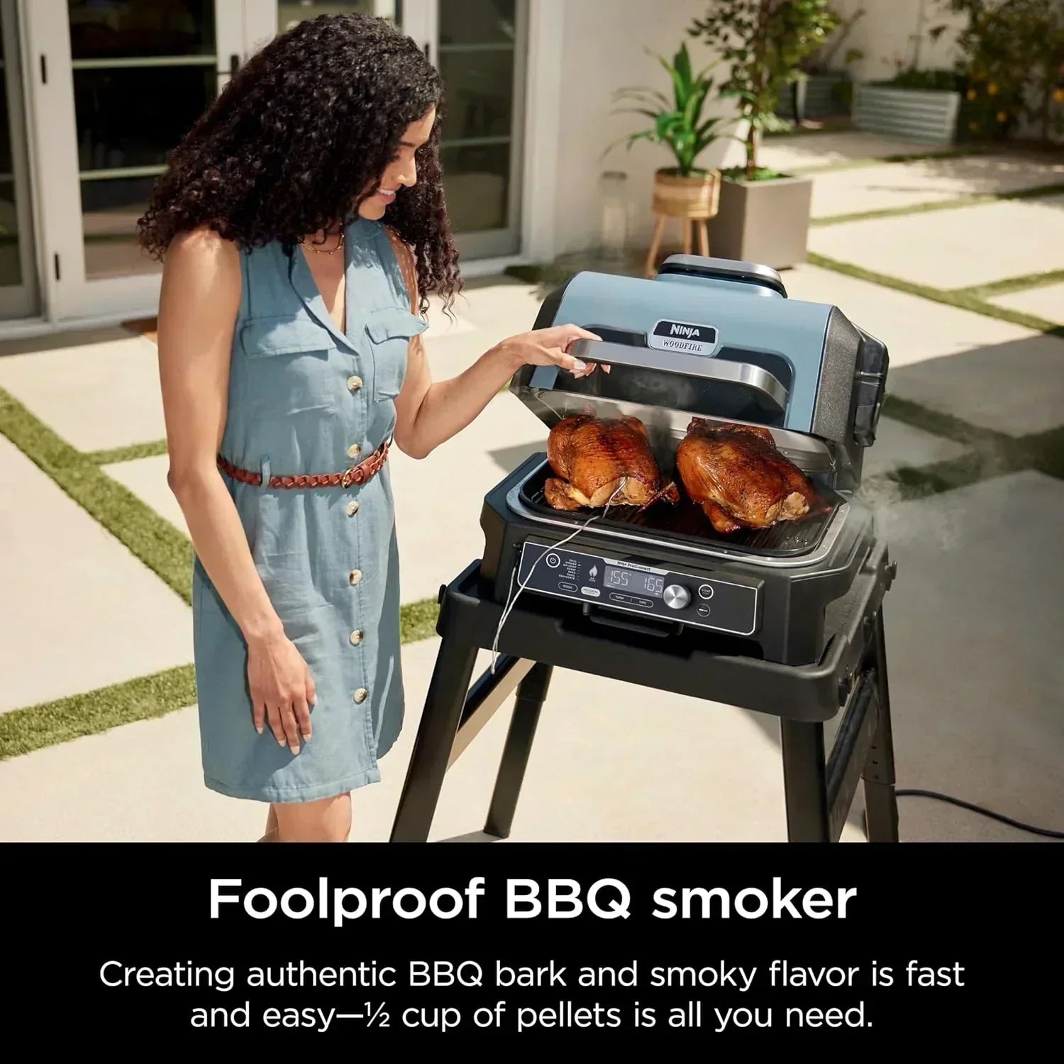 Ninja Woodfire Pro XL Outdoor Grill Smoker Thermometer 4-in-1 Master Grill BBQ Smoker Outdoor Air Fryer wourant