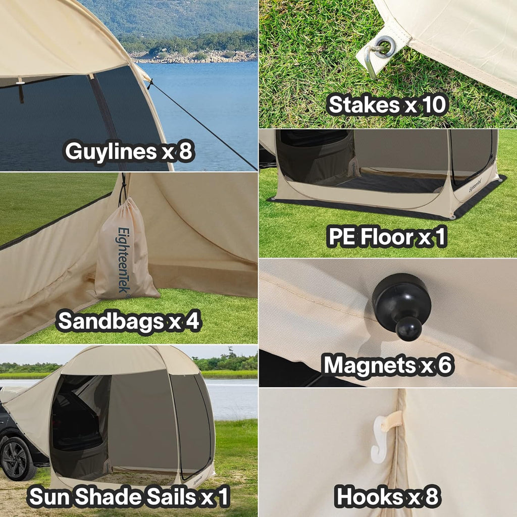 EighteenTek Tents Trunk tent suv car tent pop up automatically wourant