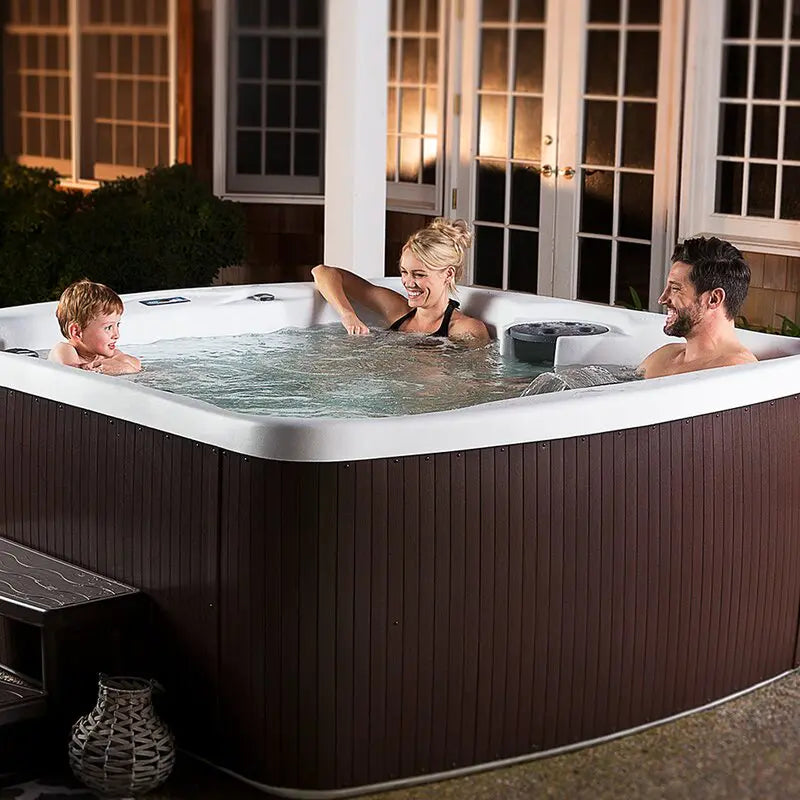 Lifesmart Spas 5 Person 23 Jet Rectangular Plug And Play Hot Tub with Ozonator in Espresso wourant