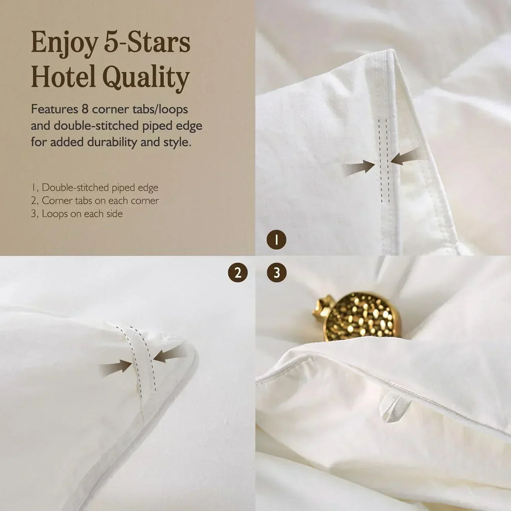 Organic down comforter queen size fluffy down core 100% cotton cover fluffy down filling wourant