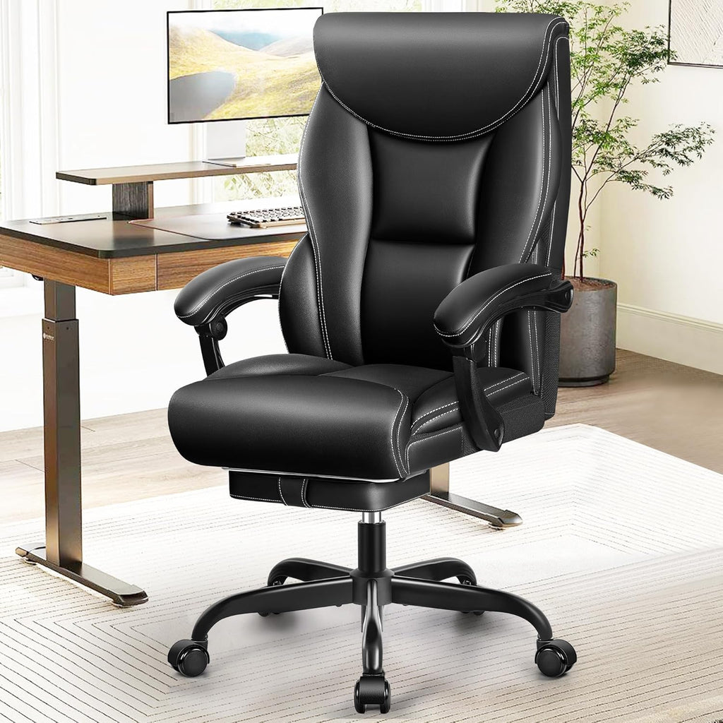 Office Chair Large High-Foot Computer Desk Chair Chair Lumbar Support Rotating Computer Chair wourant
