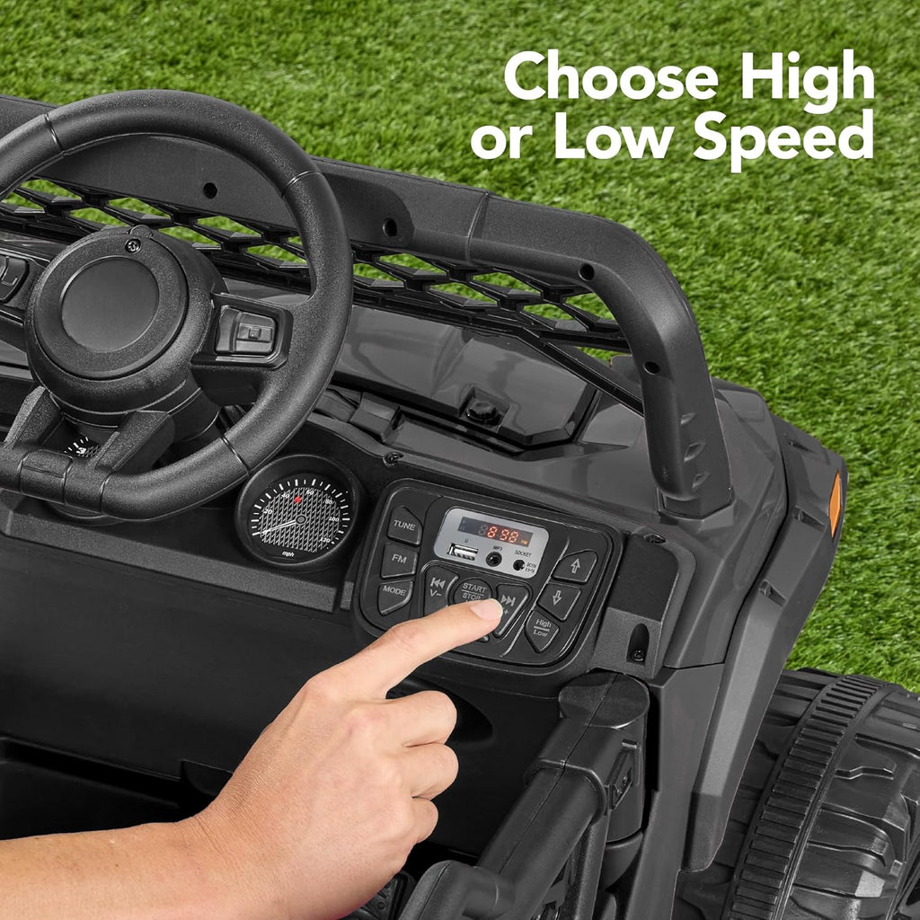 Children's black UTV electric children's car wourant