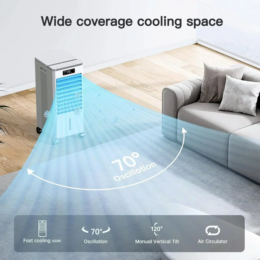 Windowless Portable Air Conditioners Evaporative Air Cooler 3 Modes & 3 Speeds 12H Timer wourant