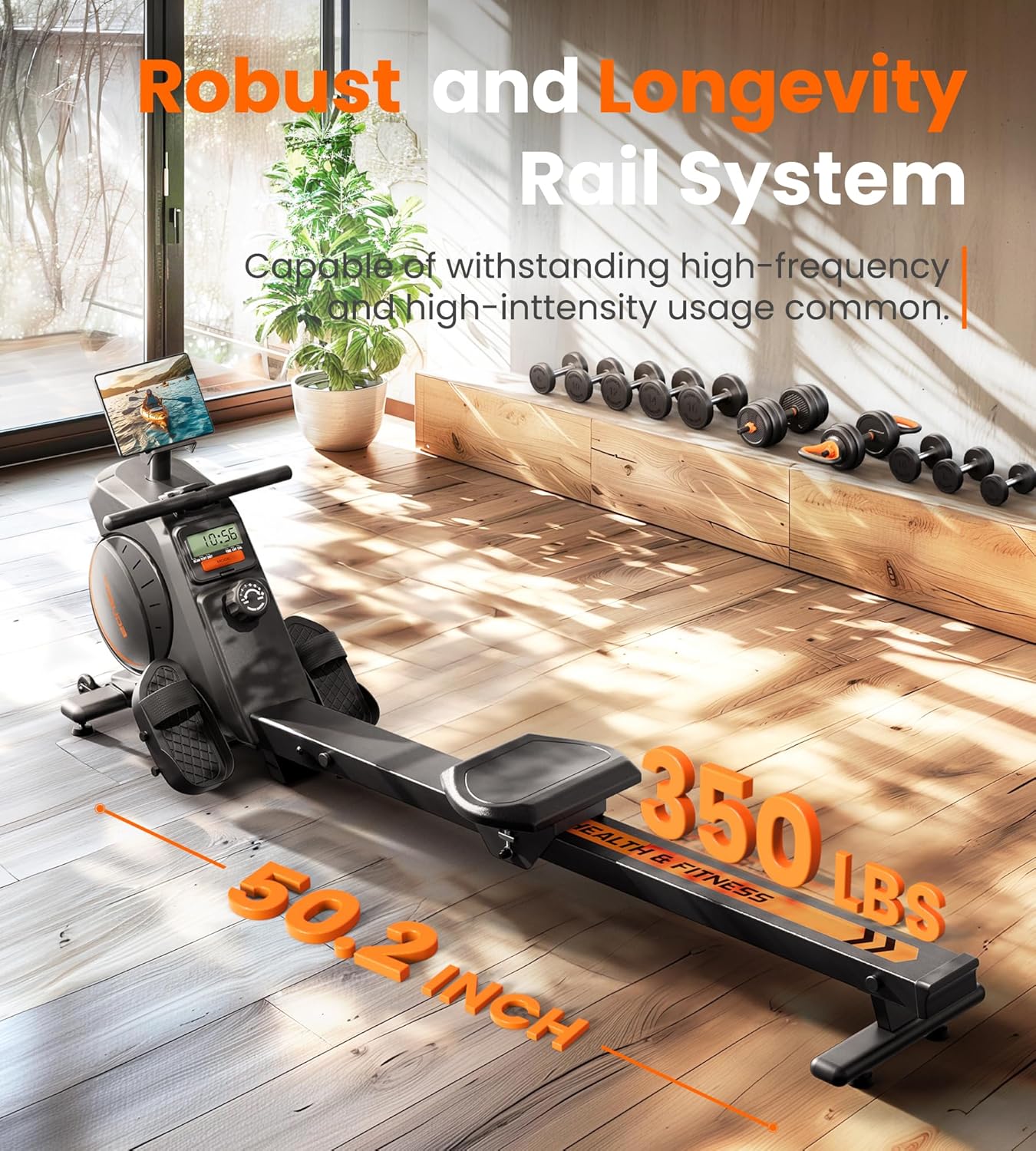 YOSUDA Home Magnet/Water Resistance Rowing Machine Support Bluetooth and Applications wourant