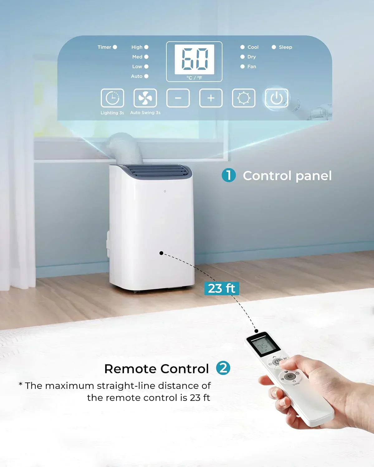 EUHOMY 8,000 BTU Portable Air Conditioners 4-in-1 Portable AC Unit Up to 350 Sq.Ft wourant