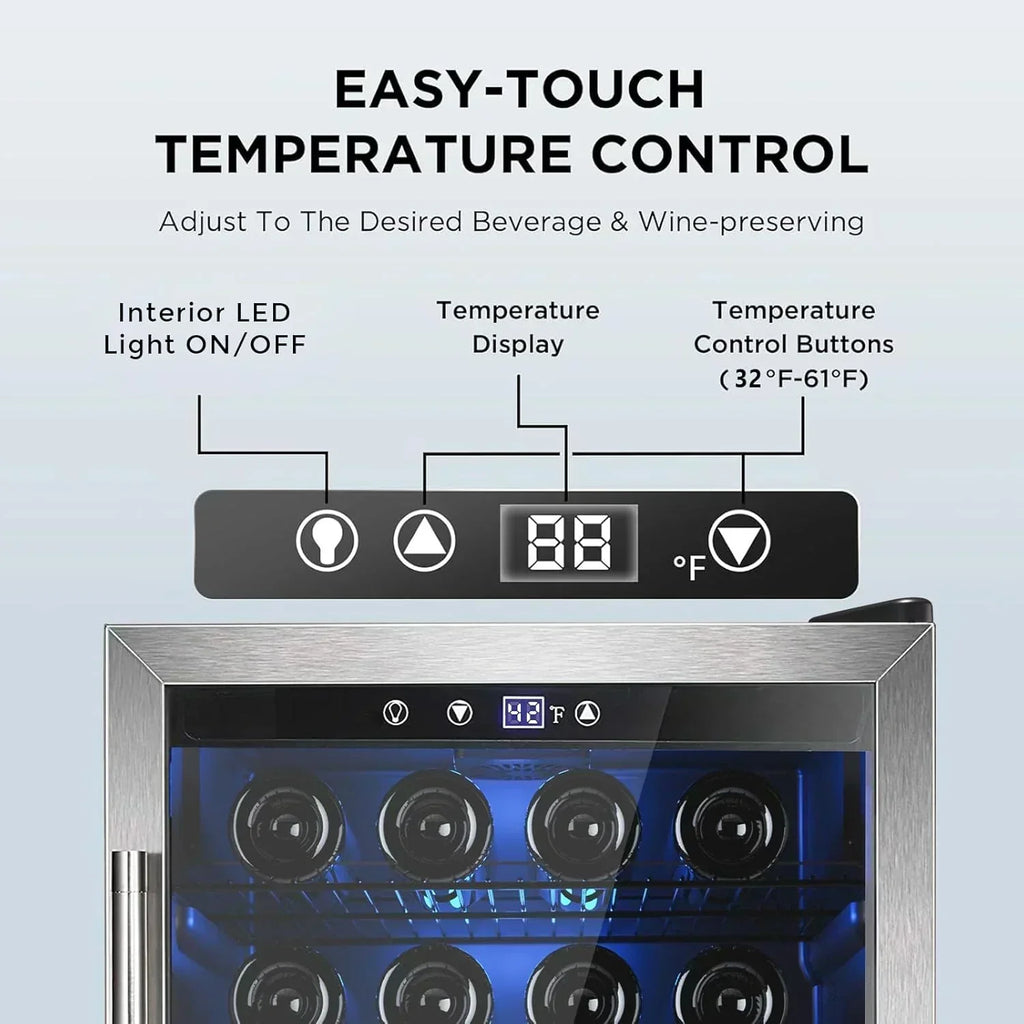 Mini Fridge 130 Can Beverage Refrigerator Cooler Drink Fridge Adjustable Temperature Control wourant