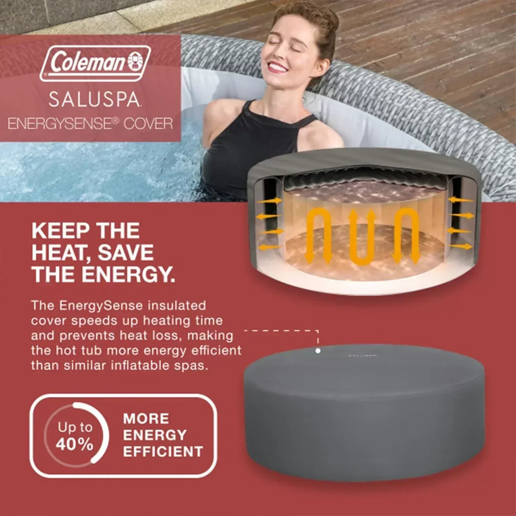 SaluSpa Sicily AirJet 7 Person Inflatable Hot Tub Round Portable Outdoor Spa 180 Soothing AirJets wourant
