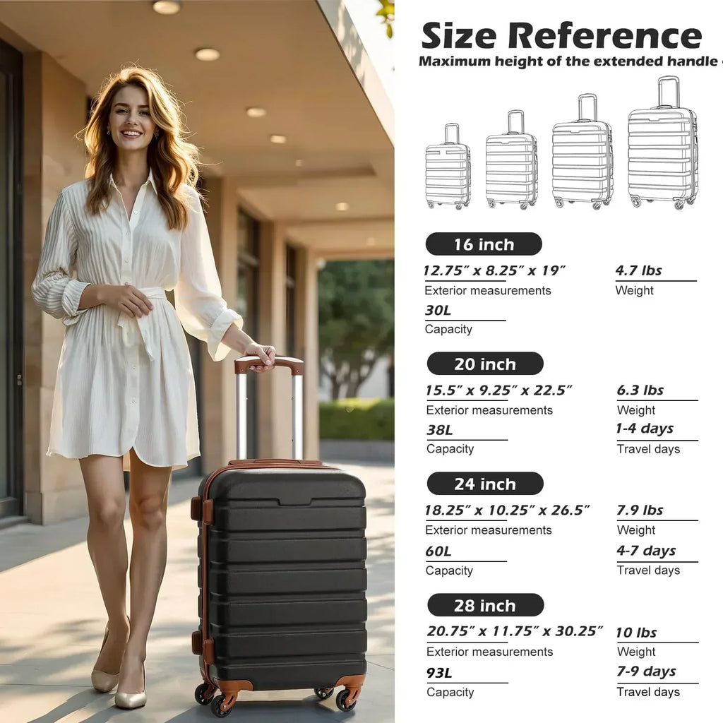 Coolife Luggage 3 Piece Set Suitcase Spinner Hardshell Lightweight TSA Lock wourant