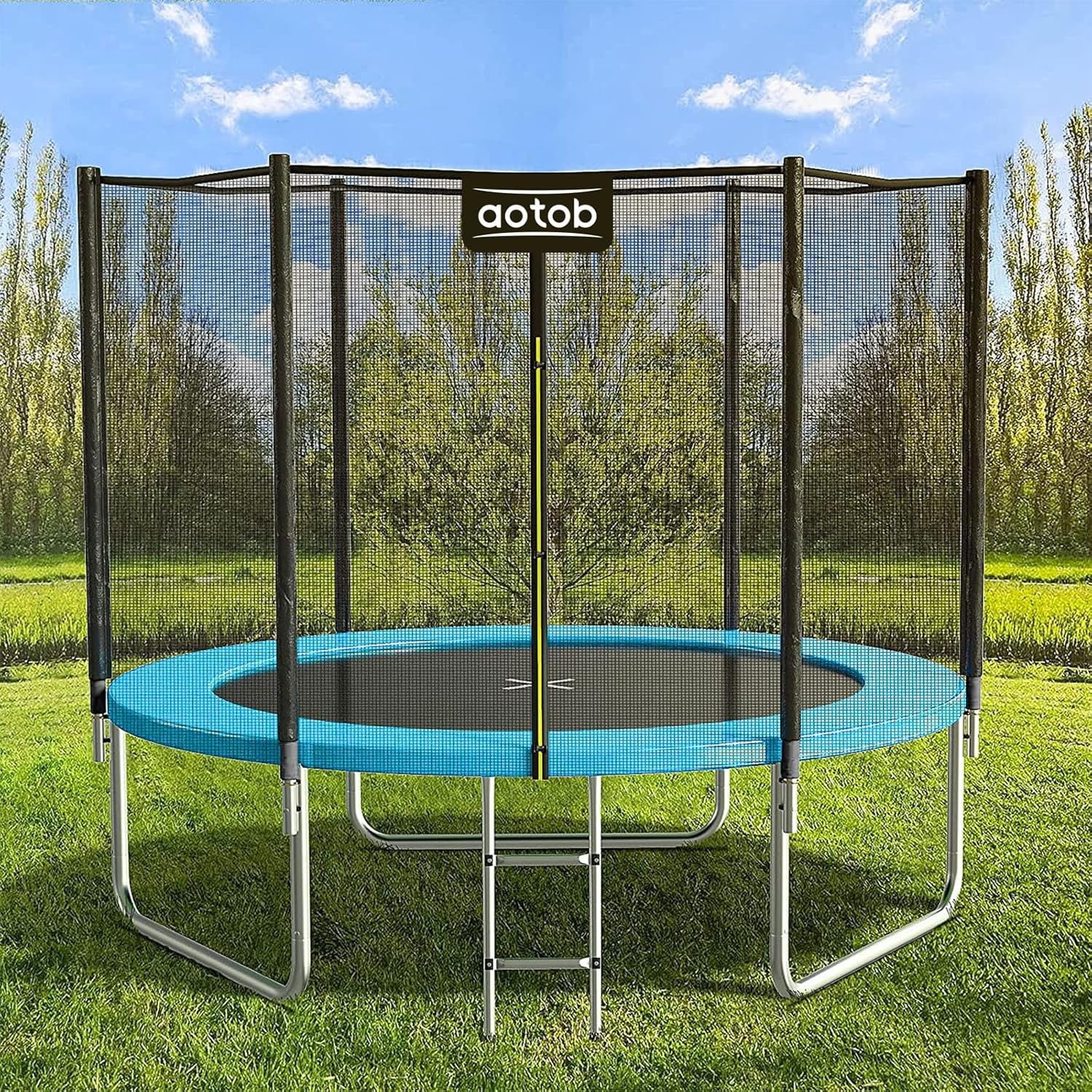 AOTOB 8FT 10FT 12FT 14 FT 15FT Trampoline with Safety Enclosure Net Outdoor Trampoline wourant