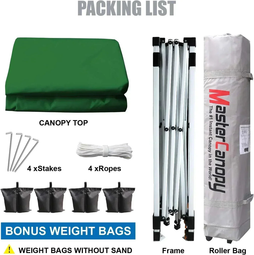 Durable Pop-up Canopy Tent with Roller Bag (10x10 Black) wourant