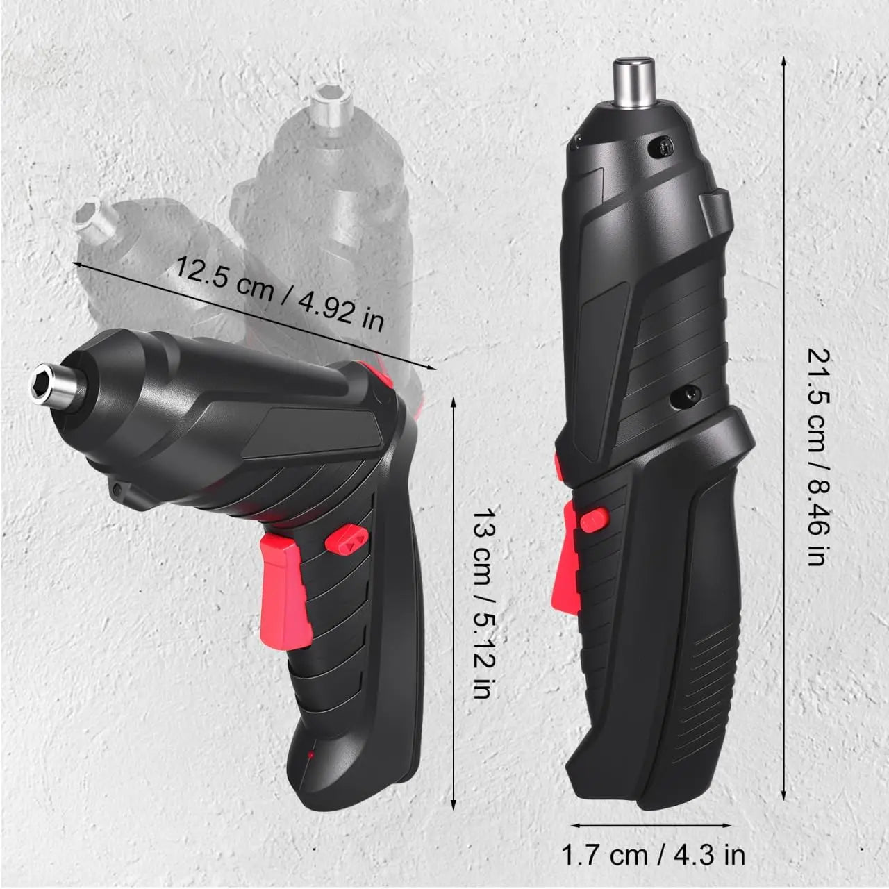 Cordless Rechargeable Screwdriver Set Compact Electric Drill with LED Light zrendora