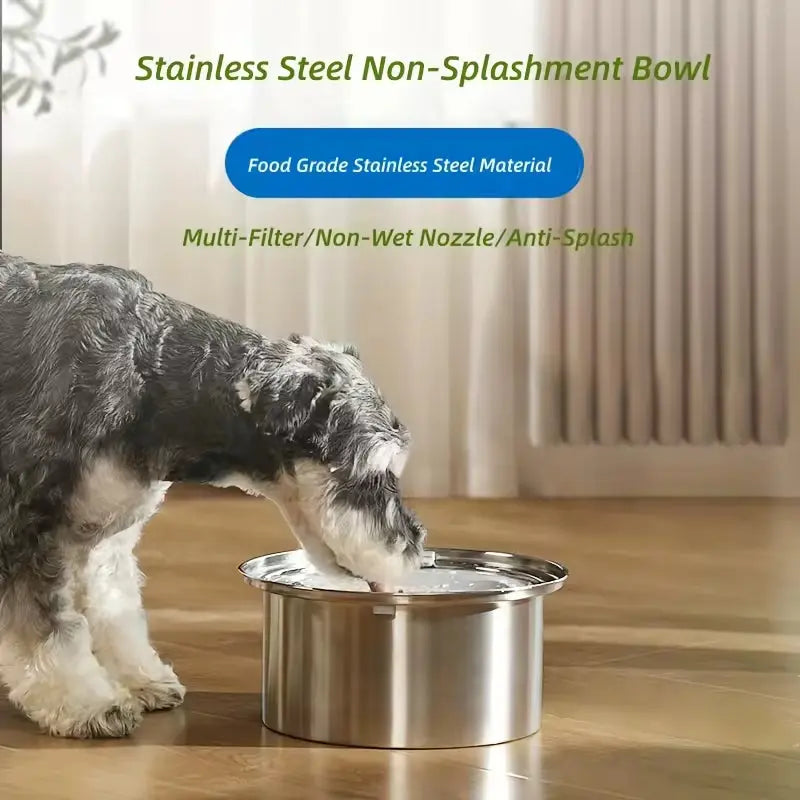 Stainless Steel No Spill Dog Water Bowl with Float Plate for Travel and Car Use wourant