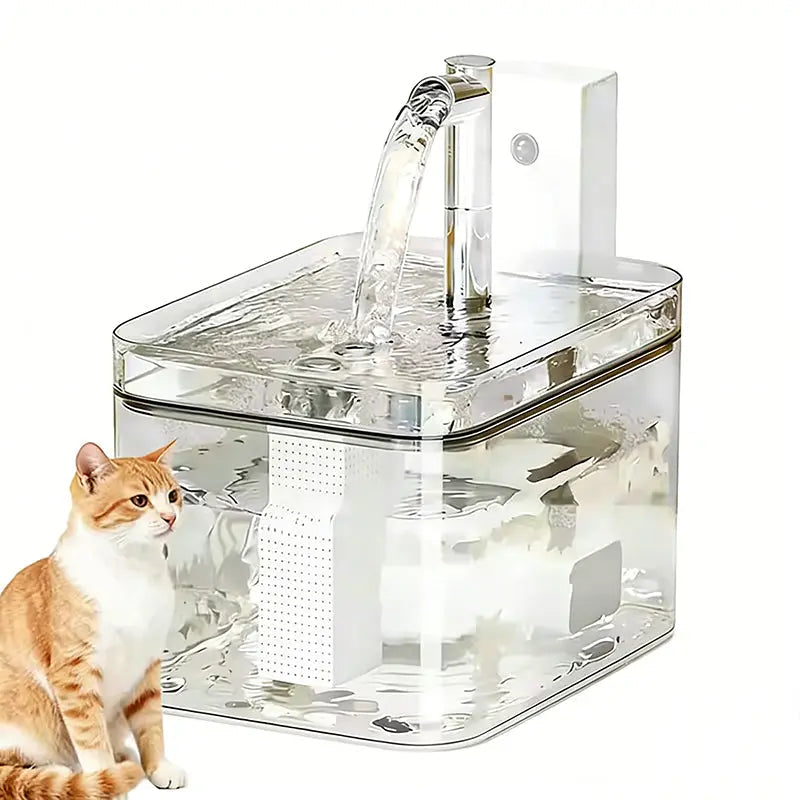 Wireless Pet Water Fountain 1.5L Rechargeable with Motion Sensor Filter and Quiet Pump for Cats and Small Dogs wourant