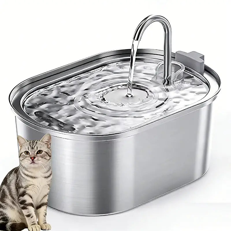 Automatic Pet Water Fountain 3.2L Stainless Steel Bowl with 4-Stage Filter and Quiet Pump for Cats and Dogs wourant